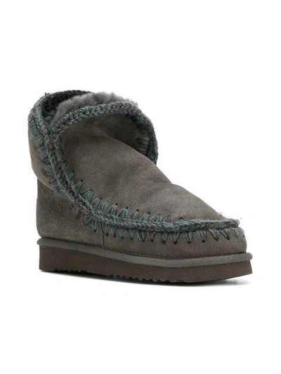 Shop Mou Whipstitched Boots - Grey
