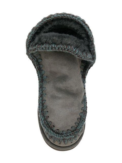 Shop Mou Whipstitched Boots - Grey