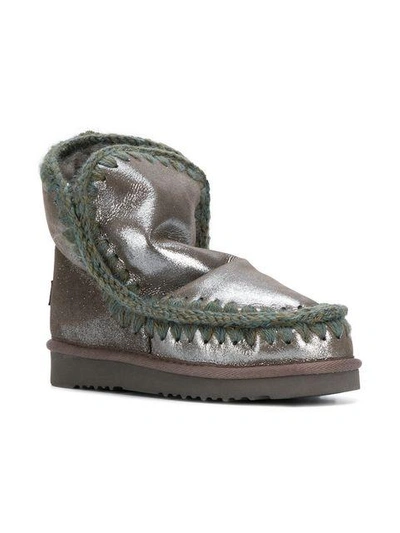Shop Mou Whipstitched Boots In Metallic
