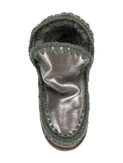 Shop Mou Whipstitched Boots In Metallic