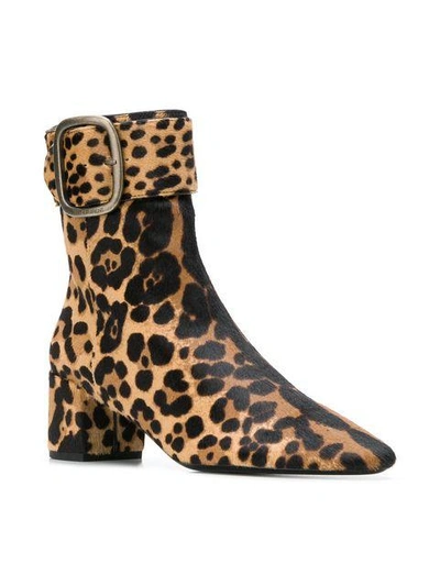 Shop Saint Laurent Joplin Buckle Boots In Neutrals