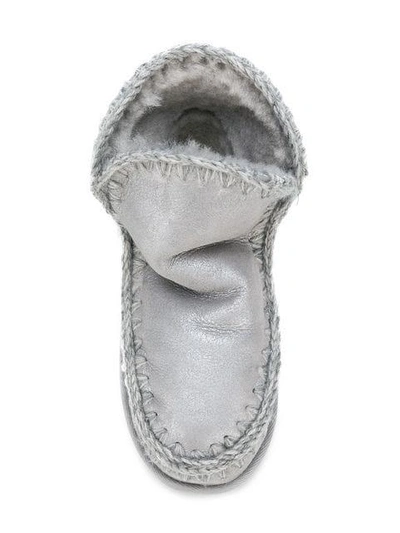 Shop Mou Whipstitched Ankle Boots In Grey