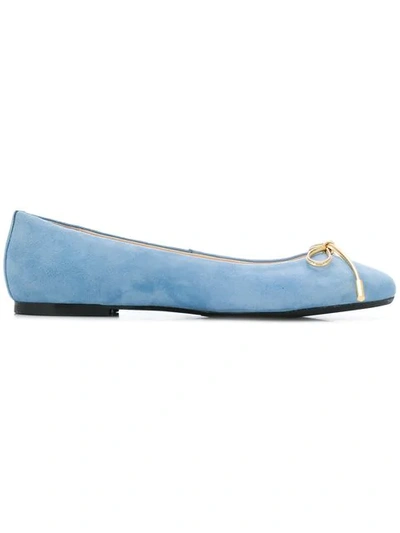 Shop Anna Baiguera Bow Front Ballerina Shoes In Blue