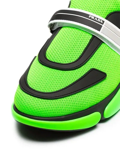 Shop Prada Neon Green Cloudburst 40 Leather Trainers