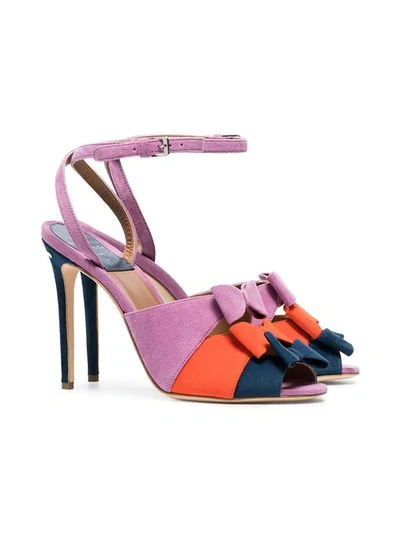 Shop Laurence Dacade Multicoloured Lana Bow 105 Leather Sandals