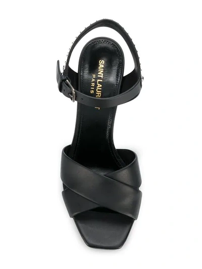 Shop Saint Laurent Farrah Studded Sandals In 1000 Black