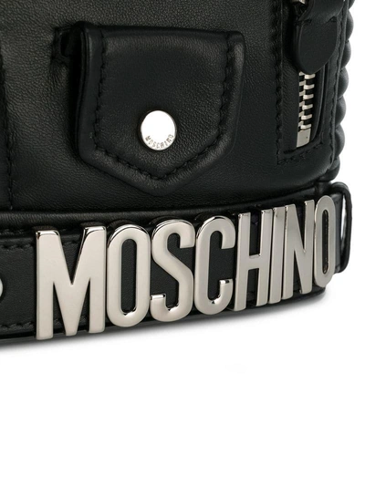 Shop Moschino Biker Backpack - Black