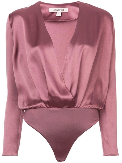 Shop Cushnie Et Ochs Cushnie Deep V Bodysuit - Pink