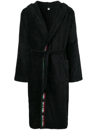 Shop Moschino Belted Robe Coat - Black