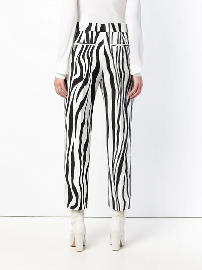 Shop Ports 1961 Zebra Print Trousers In White