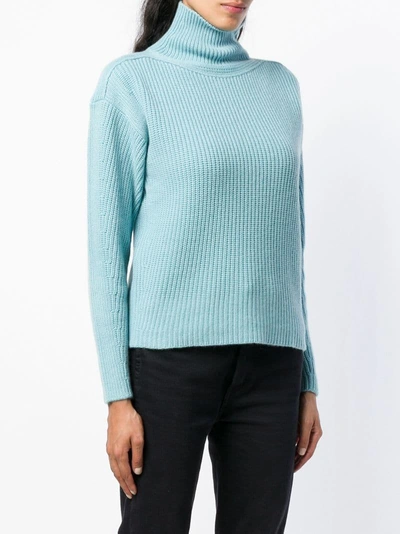 Shop Lamberto Losani Ribbed Knit Sweater - Blue