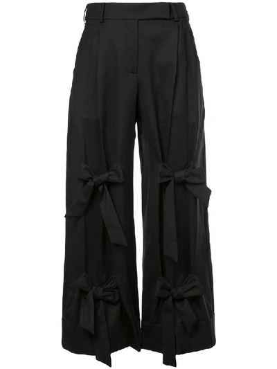 Shop Simone Rocha Bow Detail Cropped Trousers