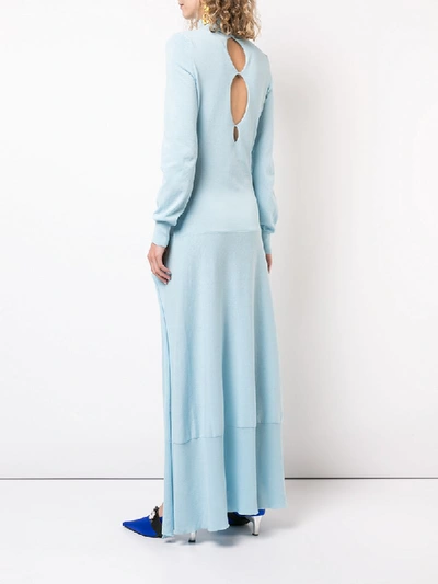 Shop Jacquemus Full Length Fitted Dress In Blue