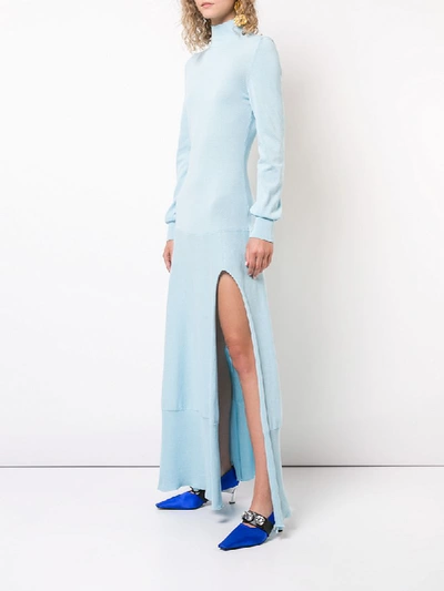 Shop Jacquemus Full Length Fitted Dress In Blue