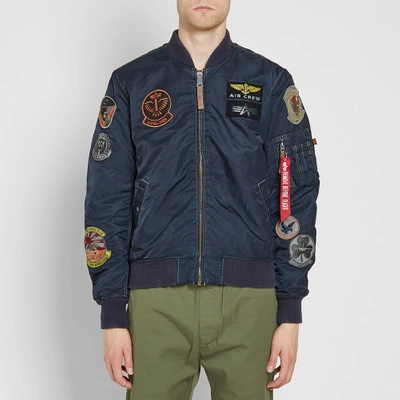 Shop Alpha Industries Ma-1 Pilot Jacket In Blue