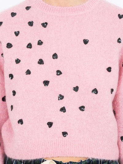 Shop Valentino Cropped Embellished Sweater