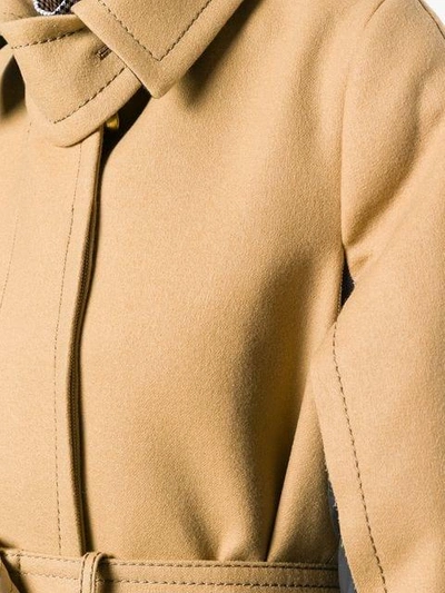 Shop Sacai Hybrid Belted Coat In Neutrals