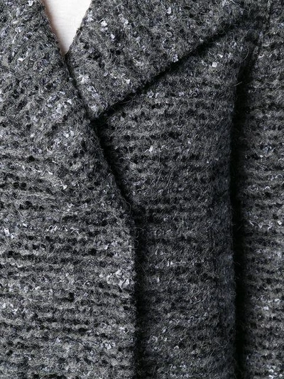 Shop Harris Wharf London Cropped Knit Jacket In Grey