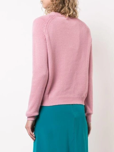 Shop Alexandra Golovanoff Crew Neck Knitted Sweater In Pink