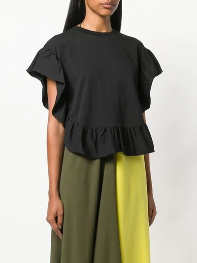 Shop See By Chloé Ruffle Trim Top In Black