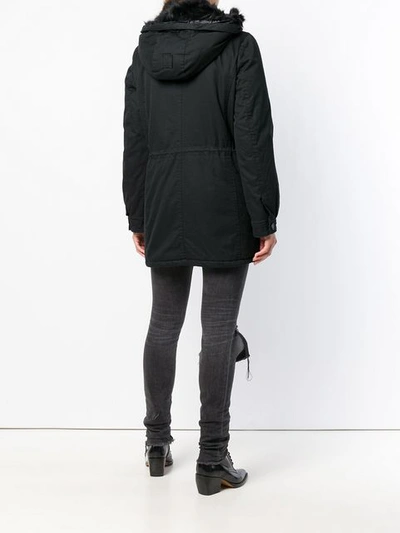 Shop Alessandra Chamonix Zipped Up Parka In Black