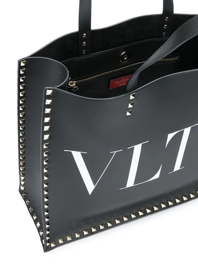 Shop Valentino Garavani Rockstud Vltn Tote Bag In Black