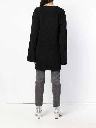 Shop Mm6 Maison Margiela Tonal Logo Oversized Sweater In Black