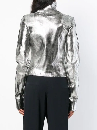 Shop Mm6 Maison Margiela Metallic Turtleneck Sweater In 905s Silver