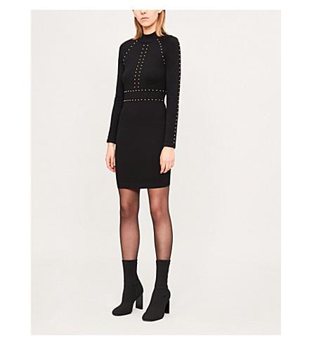 karen millen black studded dress