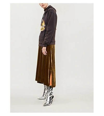 Shop Jw Anderson Cola Boots Printed Cotton-jersey Hoody In Ebony