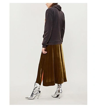 Shop Jw Anderson Cola Boots Printed Cotton-jersey Hoody In Ebony
