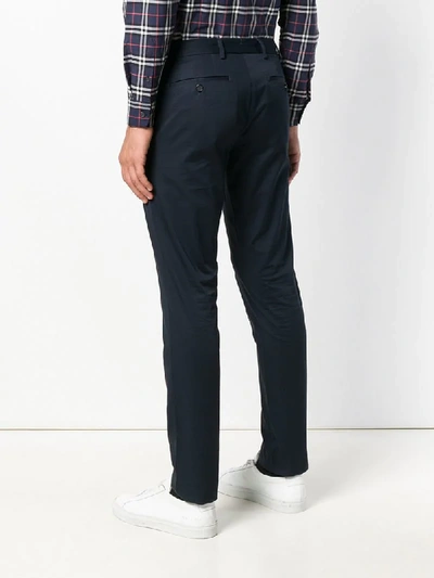 Shop Burberry Slim Fit Chino Trousers - Blue