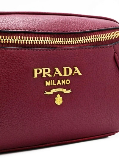 Shop Prada Logo Bum Bag In Red