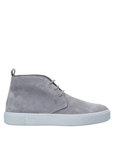 Shop Tod's Ankle Boots In Light Grey