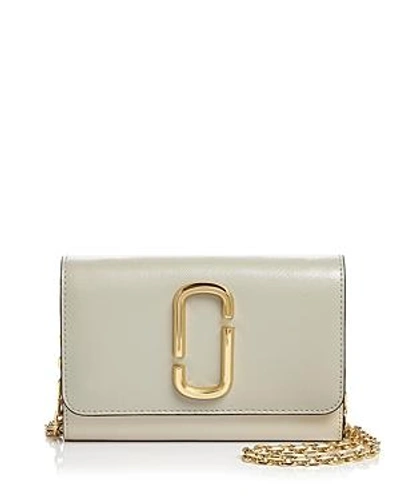 Shop Marc Jacobs Leather Chain Wallet In Dust Multi/gold