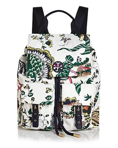 Tilda printed nylon sales flap backpack