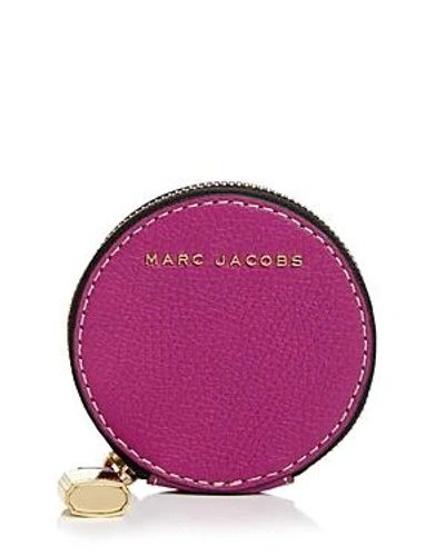 Shop Marc Jacobs The Grind Coin Pouch In Rhubarb/gold