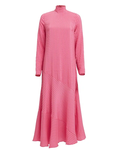 Shop Ganni Lynch Seersucker Maxi Dress