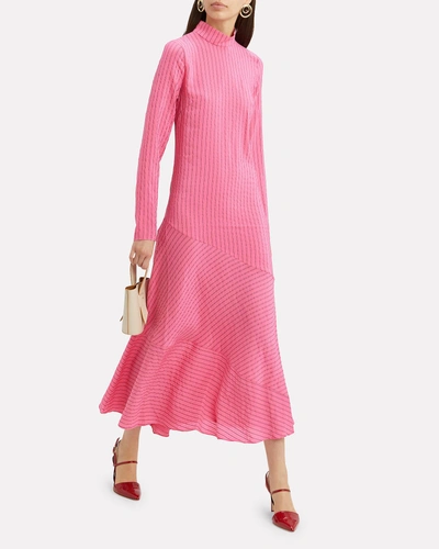 Shop Ganni Lynch Seersucker Maxi Dress