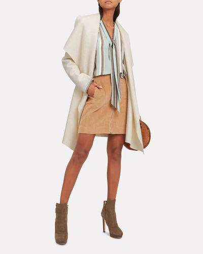 Ivory Blanket Belted Coat