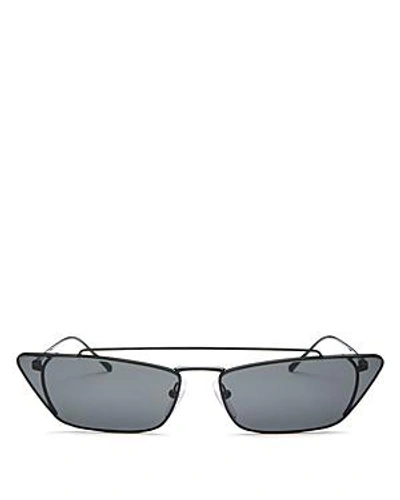 Shop Prada Women's Ultravox Brow Bar Slim Cateye Sunglasses, 67mm In Black/gray