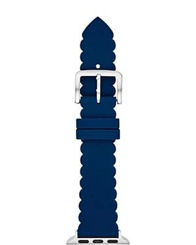 Shop Kate Spade New York Blue Scalloped Apple Watch Strap, 38mm