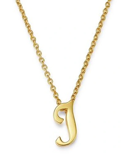 Shop Roberto Coin 18k Yellow Gold Cursive Initial Necklace, 16 In I/gold