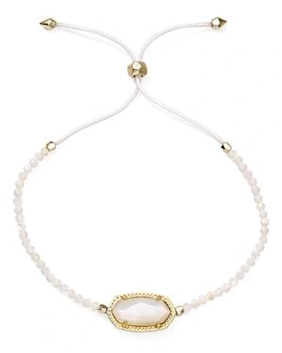 Shop Kendra Scott Elaina Beaded Slider Bracelet In Gold/ivory
