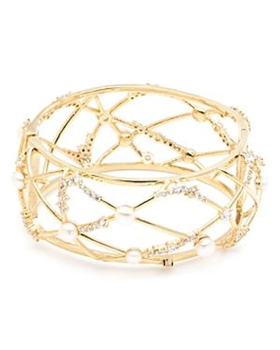 Shop Carolee Caged Open Hinged Cuff Bracelet In Gold