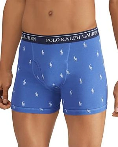 Shop Polo Ralph Lauren Classic Fit Boxer Briefs - Pack Of 3 In Blue/navy/red