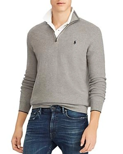 Shop Polo Ralph Lauren Half-zip Sweater In Gray