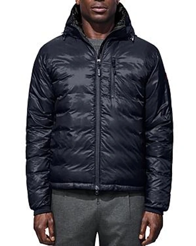 Shop Canada Goose Lodge Hooded Down Jacket In Admiral Blue