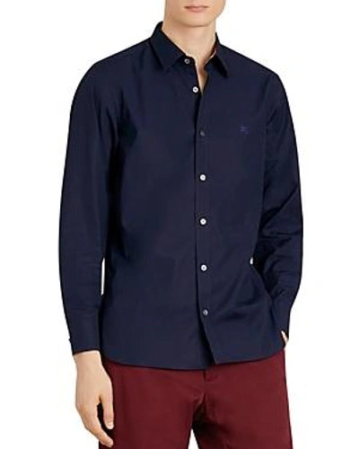 Shop Burberry William Regular Fit Sport Shirt In Navy