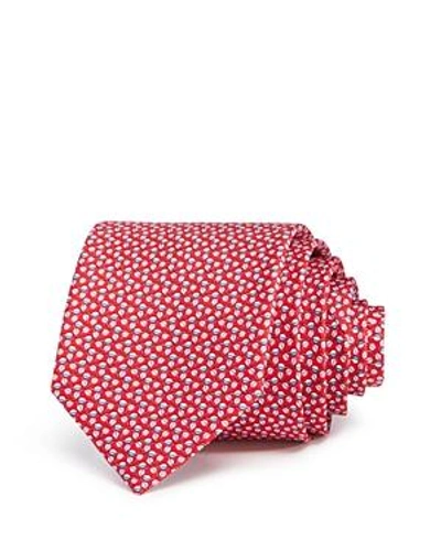 Shop Ferragamo Tossed Leaves Silk Classic Tie In Red/blue
